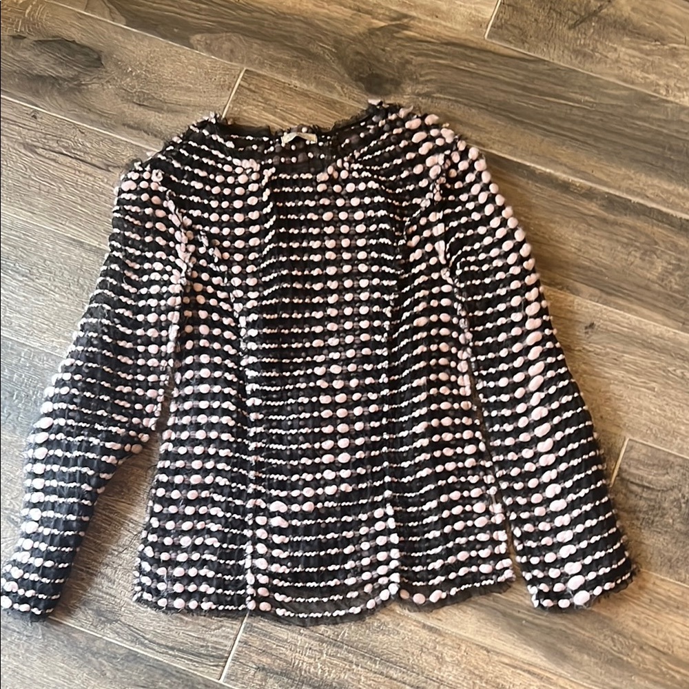 Chic Black and Pink Textured Top Nina Ricci